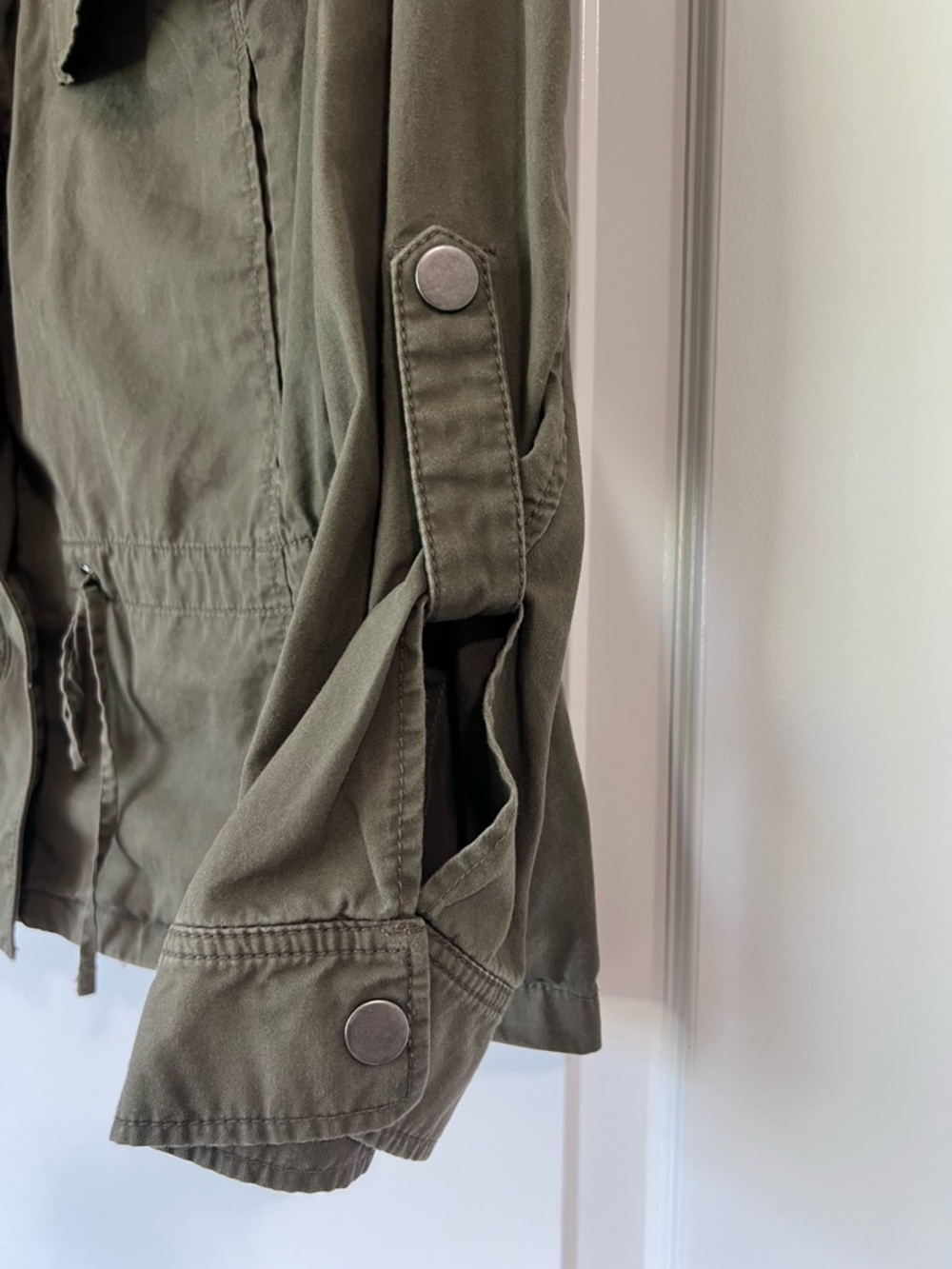 Women’s Caslon Nordstrom Olive Green Utility Jacket with Drawstring Waist Med - Picture 7 of 7